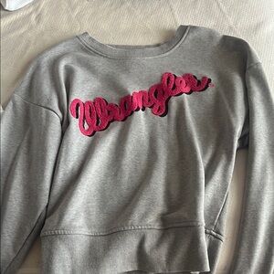 Wrangler Women's Gray Sweatshirt with Pink Logo